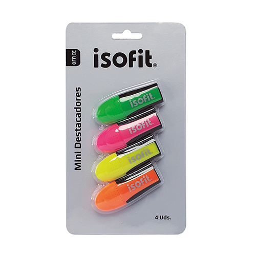 Bli.Destacador Mini Isofit-Dsg 4 Uni 4 Colores